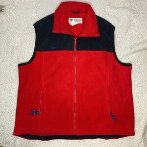 Vintage Columbia Red Fleece Vest: Size Extra Large